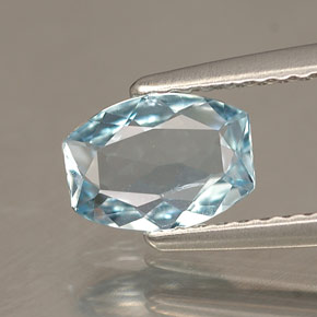 0.62캐럿 천연 라이트 블루 아쿠아마린, 멋진 모양, 7.5×5.4 mm, VVS-VS