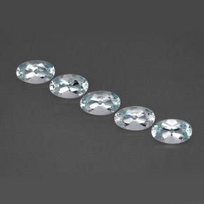캐럿 천연 라이트 블루 아쿠아마린 보석, 타원형 컷, 5×3.1 mm, VVS-VS