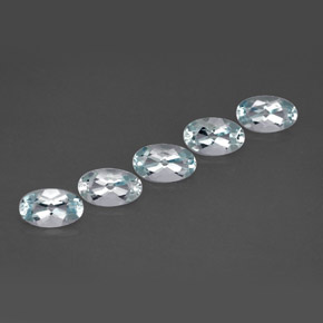 캐럿 천연 라이트 블루 아쿠아마린 보석, 타원형 컷, 5×3.1 mm, VVS-VS