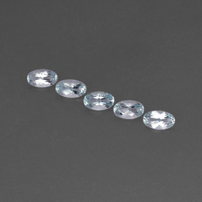 캐럿 천연 라이트 블루 아쿠아마린 보석, 타원형 컷, 4.9×3 mm, VVS