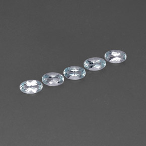 캐럿 천연 라이트 블루 아쿠아마린 보석, 타원형 컷, 4.9×3 mm, VVS