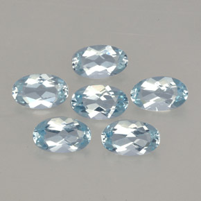 캐럿 천연 라이트 블루 아쿠아마린 보석, 타원형 컷, 5×3.1 mm, VVS-VS
