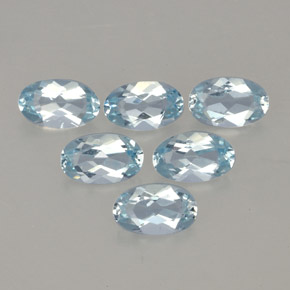 캐럿 천연 라이트 블루 아쿠아마린 보석, 타원형 컷, 5×3.1 mm, VVS-VS