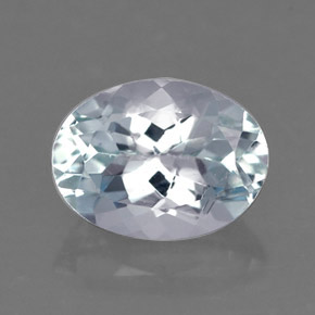 1.08캐럿 천연 라이트 블루 아쿠아마린, 타원형 컷, 8×6 mm, VVS