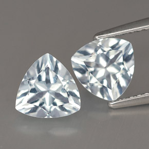 캐럿 천연 라이트 블루 아쿠아마린 보석, 트릴리언, 7.2×7.1 mm, VVS-VS