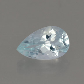 0.87캐럿 천연 라이트 블루 아쿠아마린, 배 모양, 8.3×5.1 mm, VVS