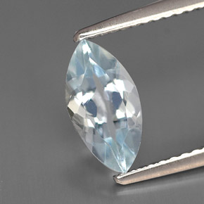 0.96캐럿 천연 라이트 블루 아쿠아마린, 마퀴즈, 10×5.1 mm, IF
