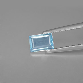 0.63캐럿 천연 라이트 블루 아쿠아마린, 바게트, 6.7×4.7 mm, VS