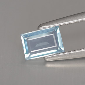 0.43캐럿 천연 라이트 블루 아쿠아마린, 바게트, 5.9×4 mm, VS