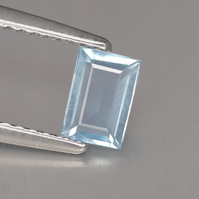 0.43캐럿 천연 라이트 블루 아쿠아마린, 바게트, 5.9×4 mm, VS