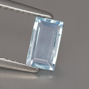 0.63캐럿 천연 라이트 블루 아쿠아마린, 바게트, 7×4.1 mm, VS
