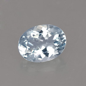1.12캐럿 천연 라이트 블루 아쿠아마린, 타원형 컷, 8×6.1 mm, VVS