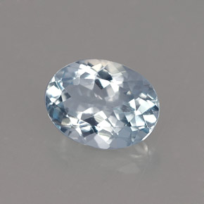1.12캐럿 천연 라이트 블루 아쿠아마린, 타원형 컷, 8×6.1 mm, VVS