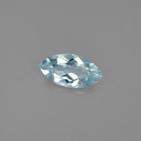 0.94캐럿 천연 라이트 블루 아쿠아마린, 마퀴즈, 10.1×5.2 mm, VS