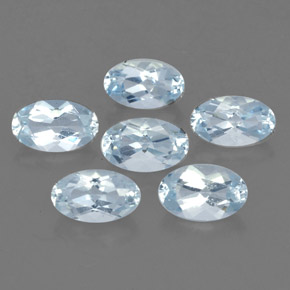캐럿 천연 라이트 블루 아쿠아마린 보석, 타원형 컷, 5.1×3.1 mm, VVS-VS