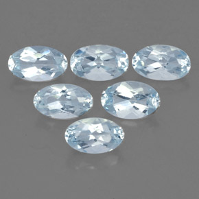 캐럿 천연 라이트 블루 아쿠아마린 보석, 타원형 컷, 5.1×3.1 mm, VVS-VS