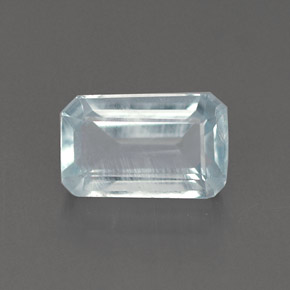1.07캐럿 천연 라이트 블루 아쿠아마린, 에메랄드 컷, 7.8×4.9 mm, VS
