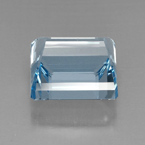 20.71캐럿 천연 라이트 블루 아쿠아마린, 에메랄드 컷, 16×14.5 mm, VVS