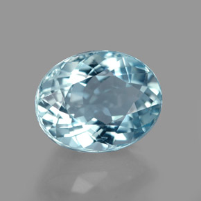 2.75캐럿 천연 라이트 블루 아쿠아마린, 타원형 컷, 10×8 mm, VVS-VS