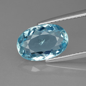 2.80캐럿 천연 라이트 블루 아쿠아마린, 타원형 컷, 11.3×7.6 mm, VS
