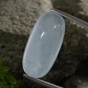 11.69캐럿 천연 라이트 블루 아쿠아마린, 타원형 컷, 21.3×10.3 mm, 투명한