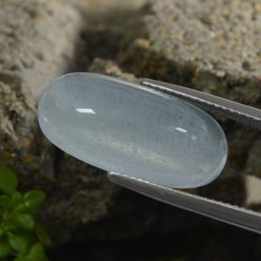 11.69캐럿 천연 라이트 블루 아쿠아마린, 타원형 컷, 21.3×10.3 mm, 투명한