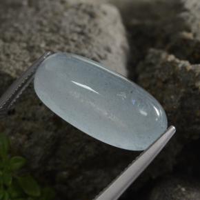 11.69캐럿 천연 라이트 블루 아쿠아마린, 타원형 컷, 21.3×10.3 mm, 투명한