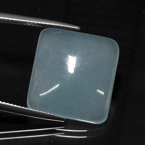 16.66캐럿 천연 라이트 블루 아쿠아마린, 쿠션 컷, 19.2×17.9 mm, 투명한