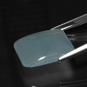 16.66캐럿 천연 라이트 블루 아쿠아마린, 쿠션 컷, 19.2×17.9 mm, 투명한