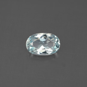 0.88캐럿 천연 라이트 블루 아쿠아마린, 타원형 컷, 8×5.2 mm, VVS-VS
