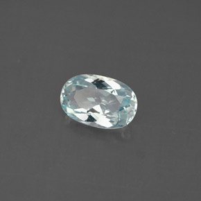 0.88캐럿 천연 라이트 블루 아쿠아마린, 타원형 컷, 8×5.2 mm, VVS-VS