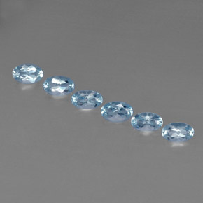 캐럿 천연 라이트 블루 아쿠아마린 보석, 타원형 컷, 4.9×3.1 mm, VVS-VS