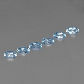 캐럿 천연 라이트 블루 아쿠아마린 보석, 타원형 컷, 4.9×3.1 mm, VVS-VS