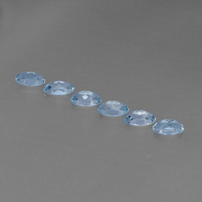 캐럿 천연 라이트 블루 아쿠아마린 보석, 타원형 컷, 4.9×3.1 mm, VVS-VS