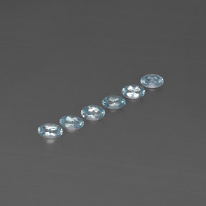 캐럿 천연 라이트 블루 아쿠아마린 보석, 타원형 컷, 5×3.1 mm, VVS-VS