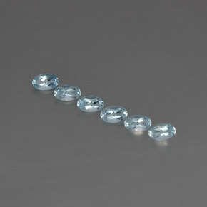 캐럿 천연 라이트 블루 아쿠아마린 보석, 타원형 컷, 5×3 mm, VVS-VS