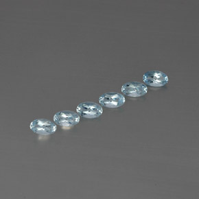 캐럿 천연 라이트 블루 아쿠아마린 보석, 타원형 컷, 5×3 mm, VVS-VS