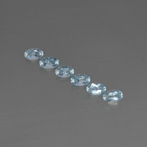캐럿 천연 라이트 블루 아쿠아마린 보석, 타원형 컷, 5.1×3.1 mm, VVS-VS