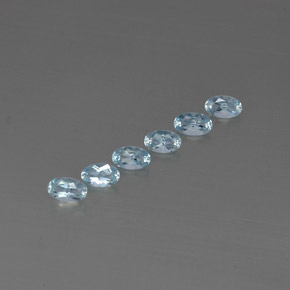 캐럿 천연 라이트 블루 아쿠아마린 보석, 타원형 컷, 5.1×3.1 mm, VVS-VS