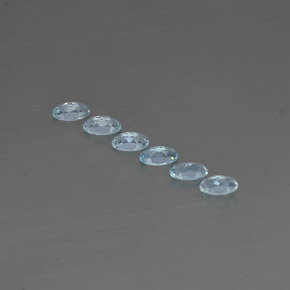 캐럿 천연 라이트 블루 아쿠아마린 보석, 타원형 컷, 5.1×3.1 mm, VVS-VS