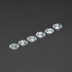 캐럿 천연 라이트 블루 아쿠아마린 보석, 타원형 컷, 5.1×3.1 mm, VVS-VS