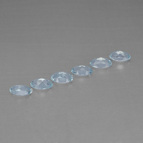 캐럿 천연 라이트 블루 아쿠아마린 보석, 타원형 컷, 4.9×3 mm, VVS-VS