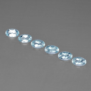 캐럿 천연 라이트 블루 아쿠아마린 보석, 타원형 컷, 5.1×3.1 mm, VVS-VS