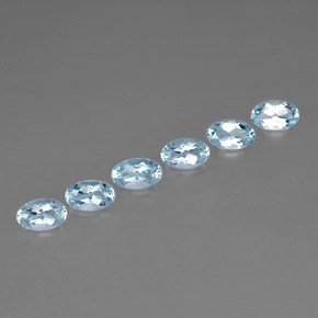 캐럿 천연 라이트 블루 아쿠아마린 보석, 타원형 컷, 5.1×3.1 mm, VVS-VS