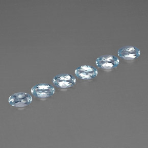 캐럿 천연 라이트 블루 아쿠아마린 보석, 타원형 컷, 4.9×3.1 mm, VVS-VS