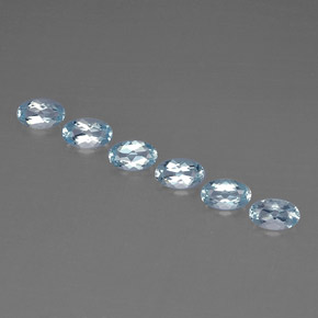 캐럿 천연 라이트 블루 아쿠아마린 보석, 타원형 컷, 4.9×3.1 mm, VVS-VS