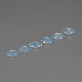 캐럿 천연 라이트 블루 아쿠아마린 보석, 타원형 컷, 4.9×3.1 mm, VVS-VS
