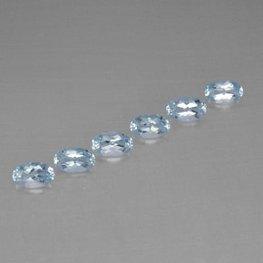 캐럿 천연 라이트 블루 아쿠아마린 보석, 타원형 컷, 5×3.1 mm, VVS-VS
