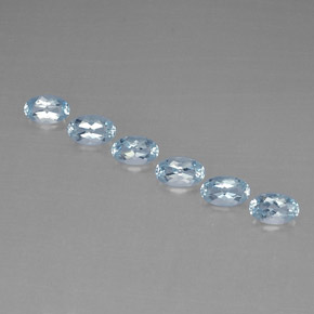 캐럿 천연 라이트 블루 아쿠아마린 보석, 타원형 컷, 5×3.1 mm, VVS-VS