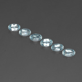 캐럿 천연 라이트 블루 아쿠아마린 보석, 타원형 컷, 5×3.1 mm, VVS-VS